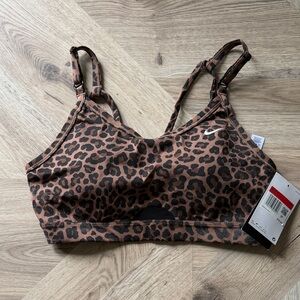 Nike Brown and Black Animal Print Sports Bra